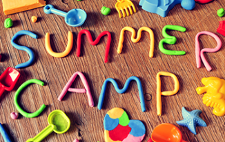 Summer camp written in colored Play Doh